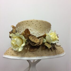 Yellow roses edged wedding hat