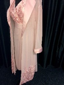 Pink Gown with long shawl