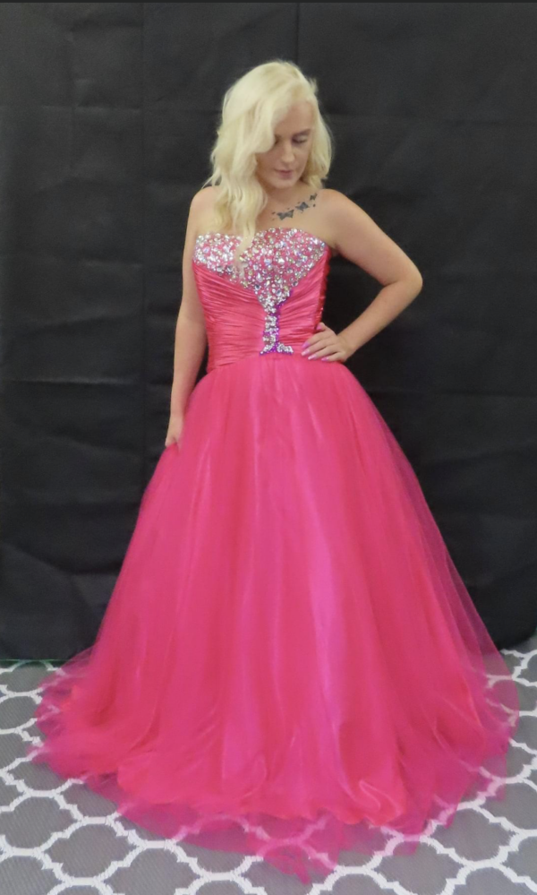 Bright Pink Long Dress Size 8 WAS: £160  NOW: £80! - Image 2