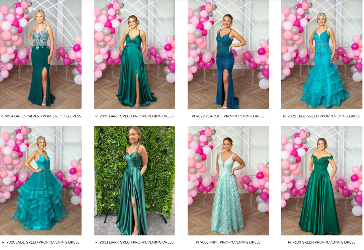 Green Emerald Mint and Aqua Prom Dresses Lucindarella
