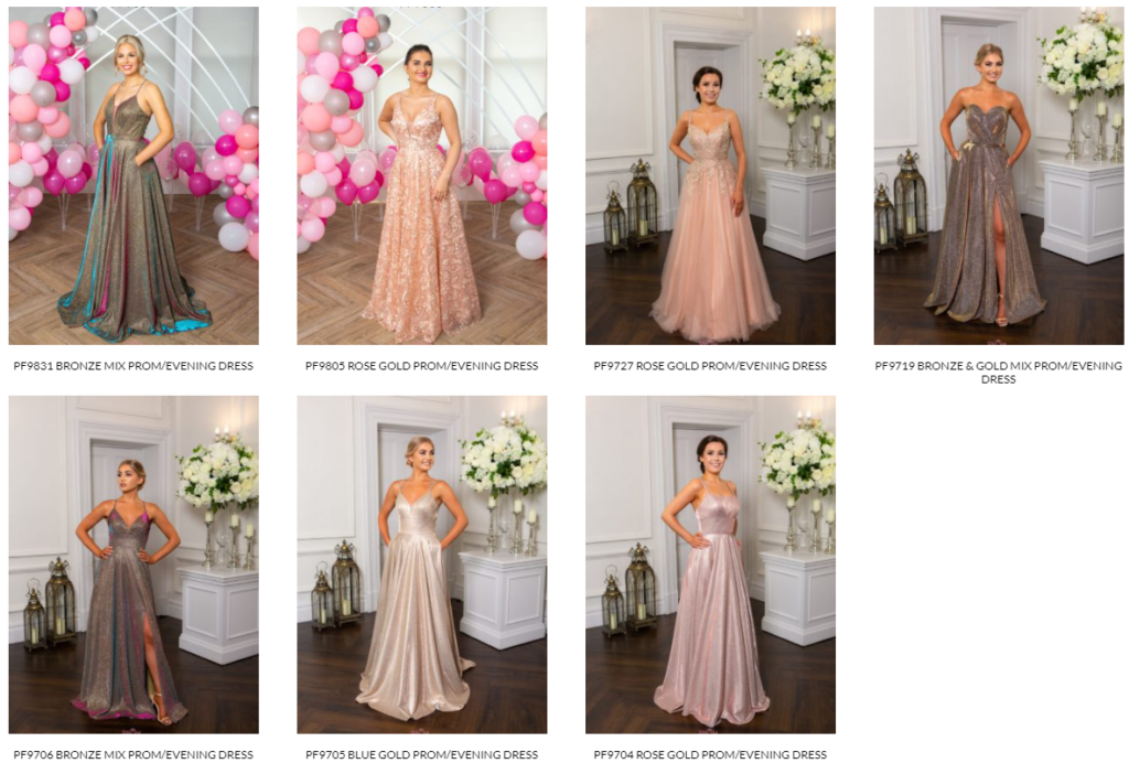 2022 Prom Frocks in Bronze Rose Gold Dresses
