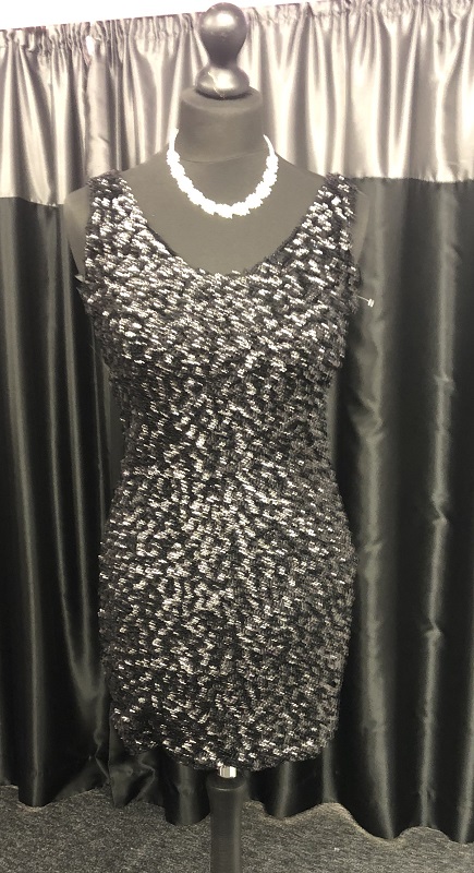 Black sequined party dress sparkly