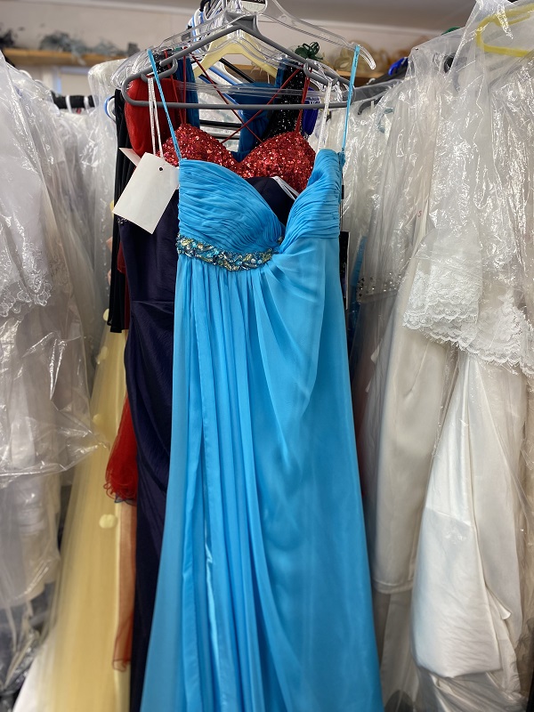 Sale Item: Cyan blue prom gown