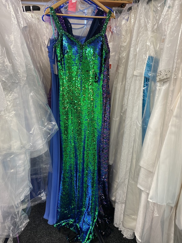 Green Blue shimmery party dress