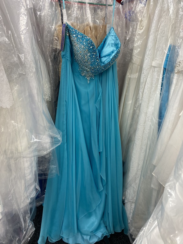 Light Blue sequined long dress