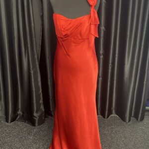 Long Red Gown with Bow