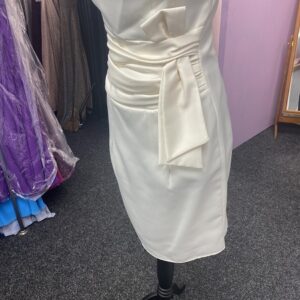 Wedding Dress Short with pleated tie front