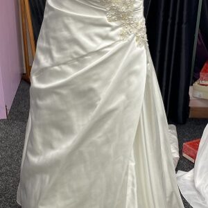 Wedding Dress with pleated sequin front