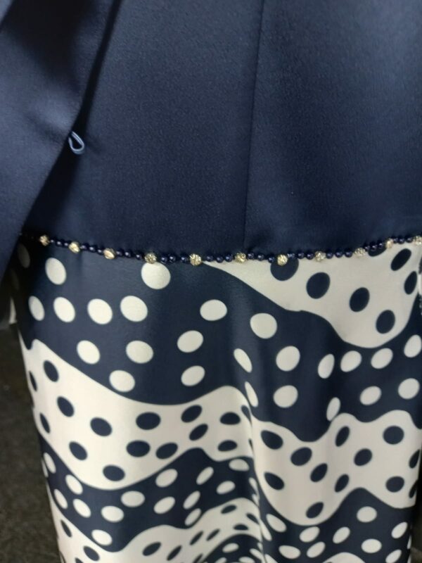 Navy Jacket with white and blue spotted dress