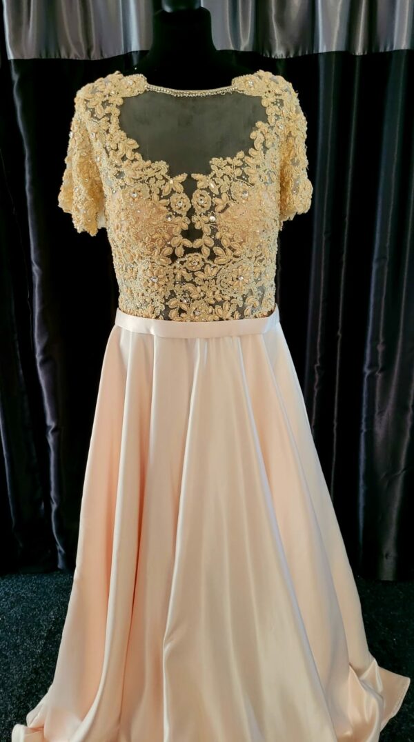 3607G CHAMPAGNE BLUSH WEDDING DRESS £260