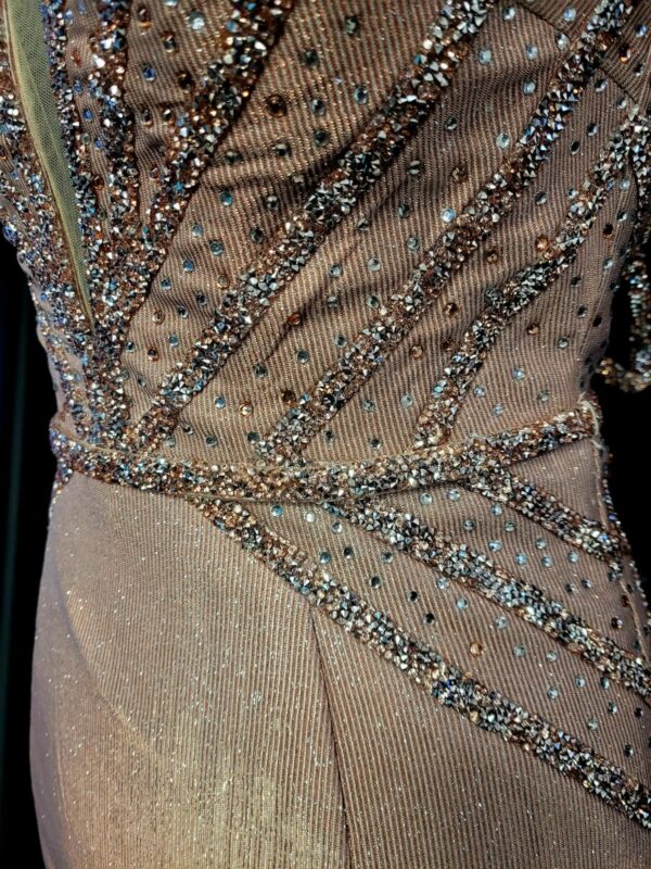 K20023 Champagne/Gold Dress - Image 3
