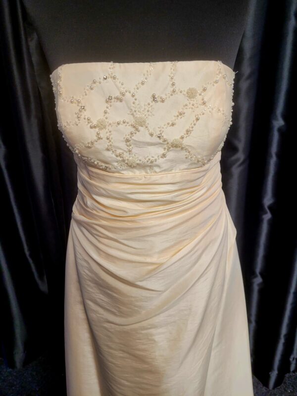 M2762  CHAMPAGNE BLUSH WEDDING DRESS  WAS: £150  NOW: £75 - Image 2