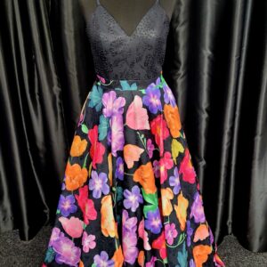 Black Floral Dress Size 8 WAS: £210  NOW: £150!