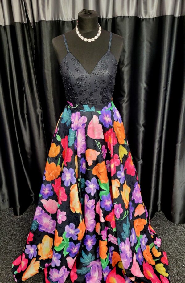 Black Floral Dress Size 8 WAS: £210  NOW: £150!