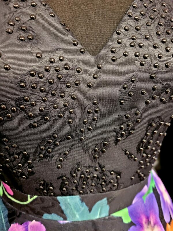 Black Floral Dress Size 8 WAS: £210  NOW: £150! - Image 3