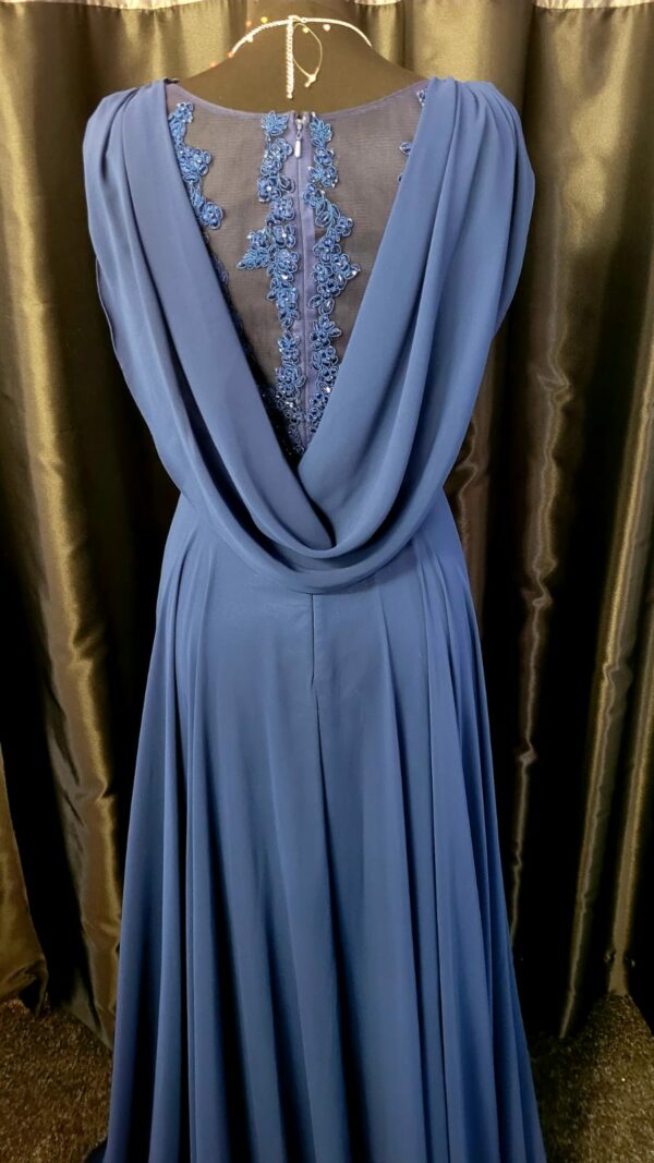 PF9659 Midnight Blue Dress Size 8 - Image 3