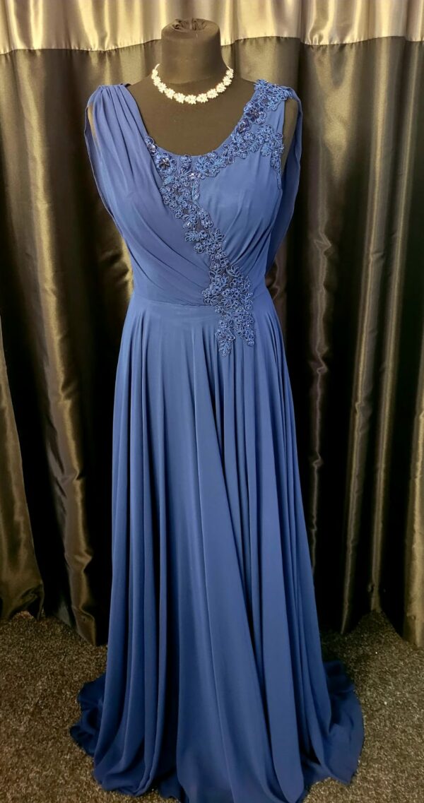 PF9659 Midnight Blue Dress Size 8 - Image 2