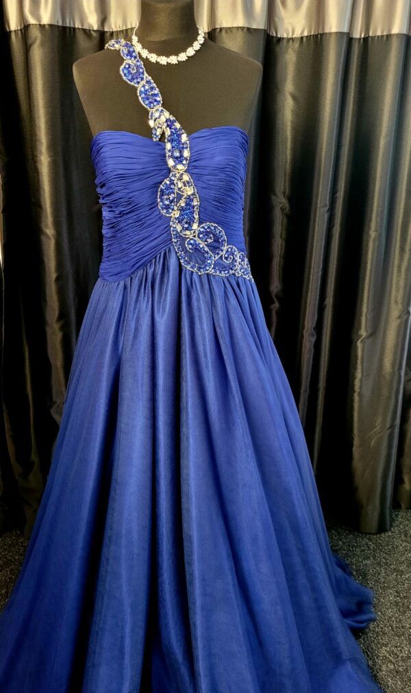 Midnight Blue Long Dress Size 18 WAS: £417  NOW: £208!