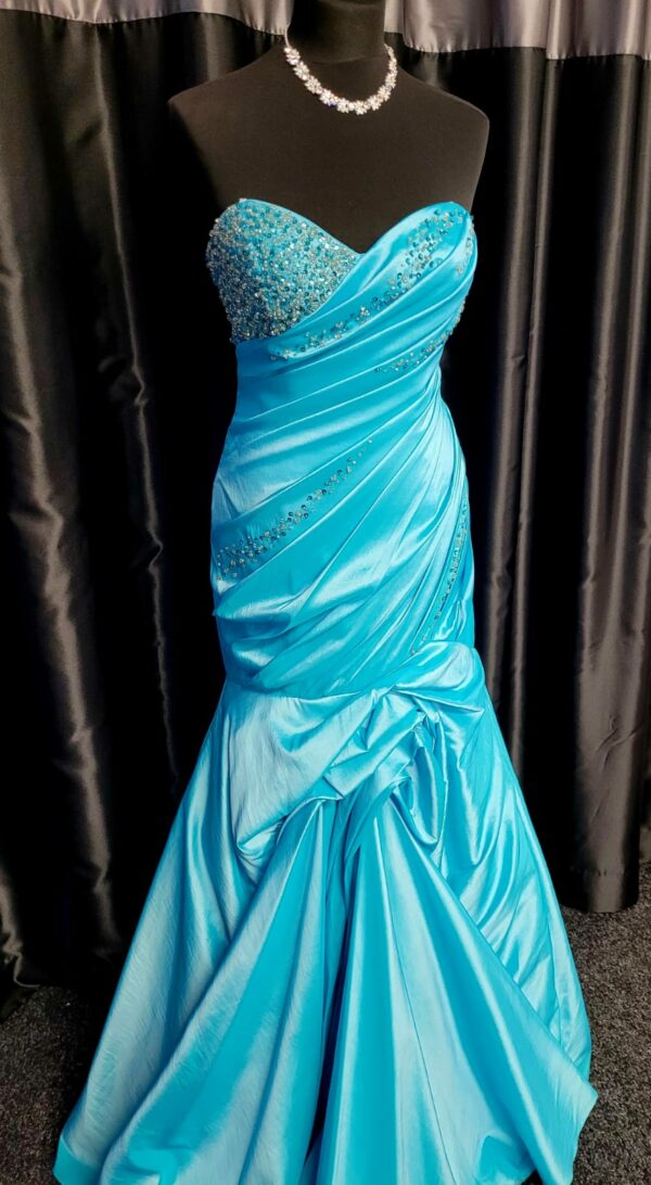 Turquoise Long Dress Size 8 WAS: £185  NOW: £90!