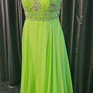 Lime Green Long Dress Size 8 WAS: £267  NOW: £130!