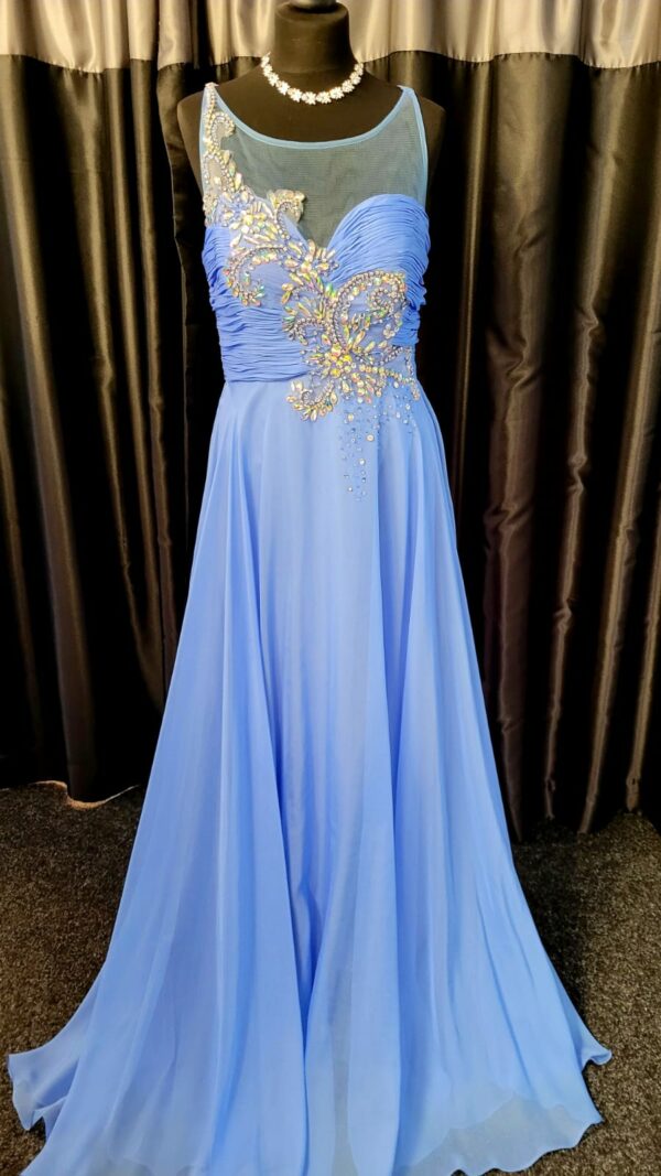 Cornflower Long Dress Size 14 WAS: £339  NOW: £190!