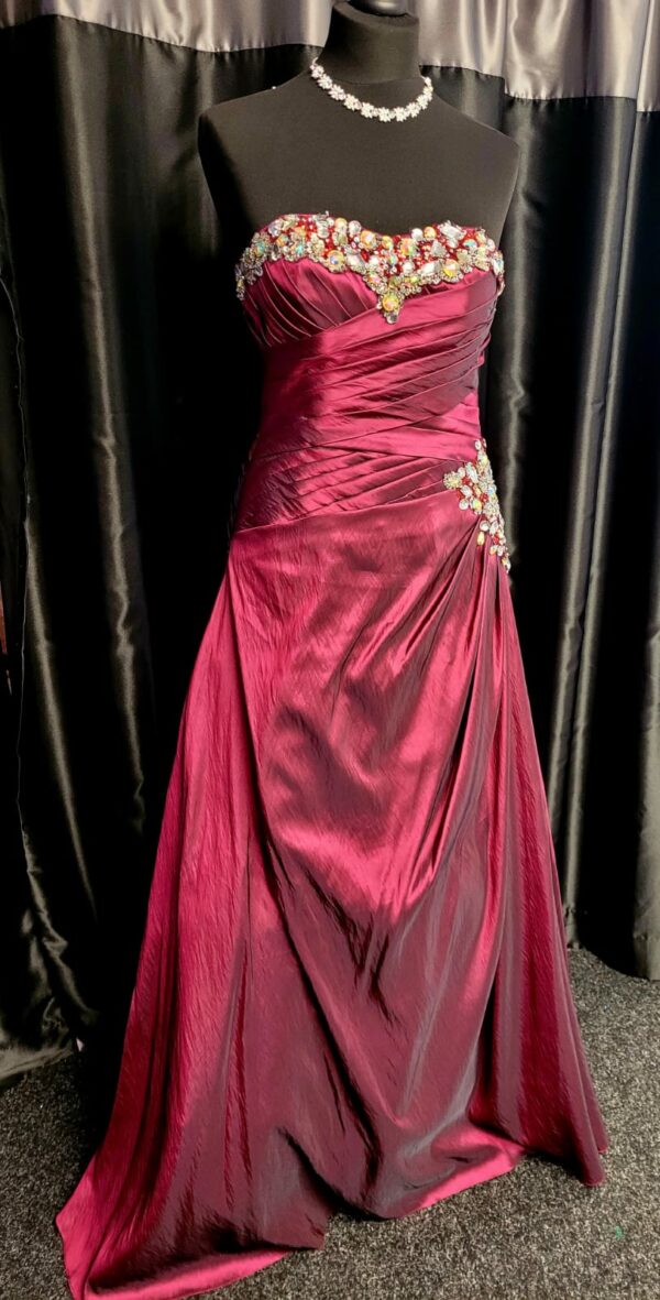 Raspberry Long Dress Size 8 WAS: £295  NOW: £195!