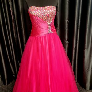 Bright Pink Long Dress Size 8 WAS: £160  NOW: £80!