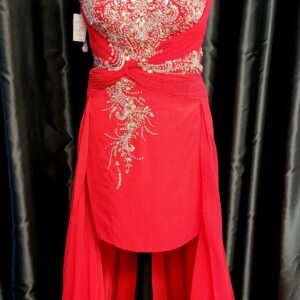 Red Cocktail Dress with Train Size 8 WAS: £110  NOW: £95!