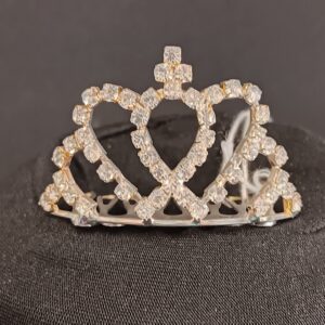 Silver crystal heart Tiara