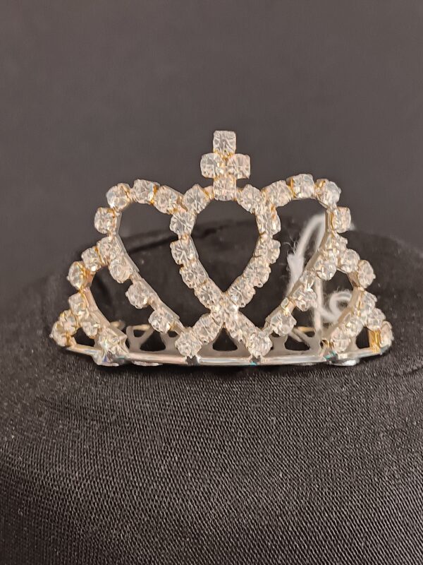 Silver crystal heart Tiara